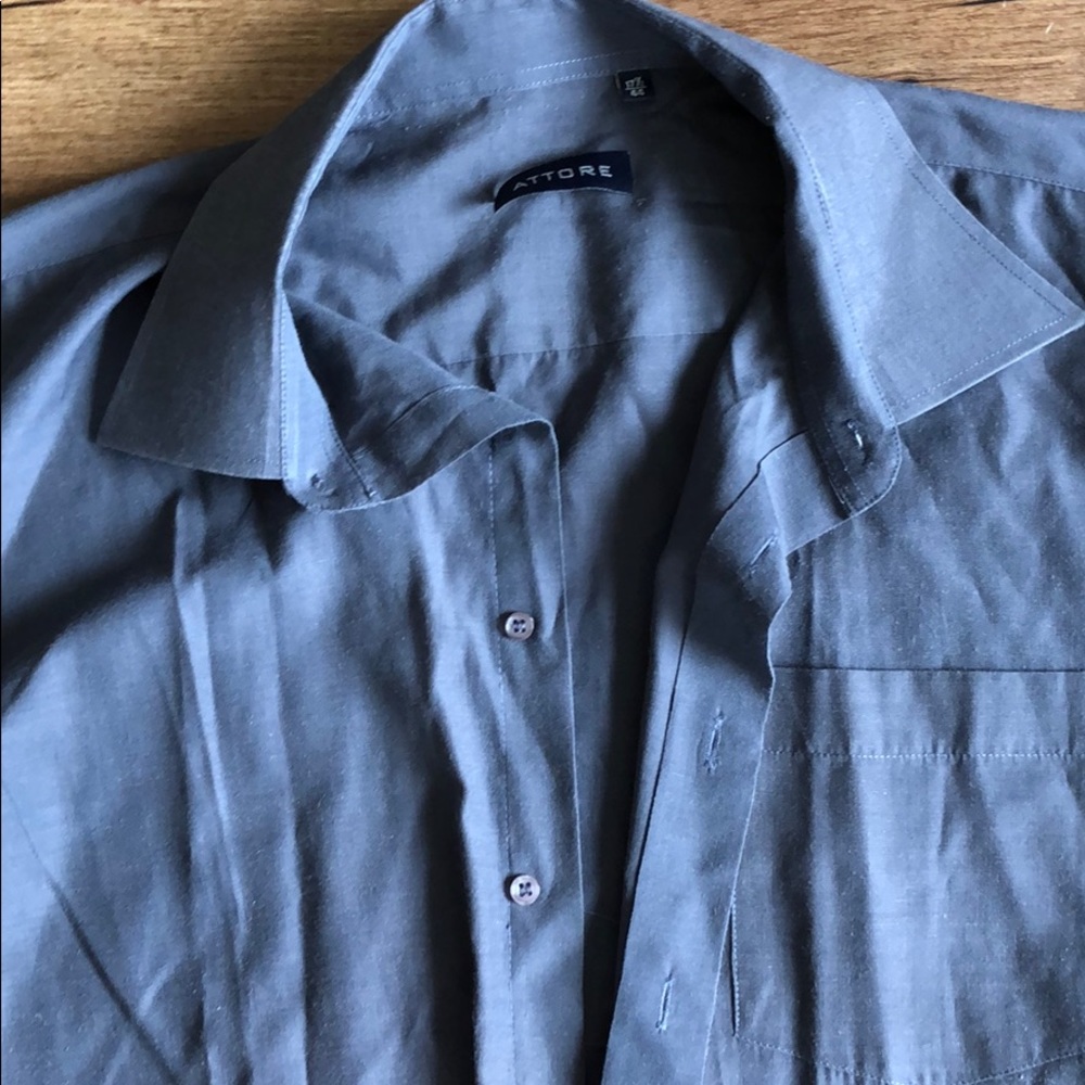 Gray button down